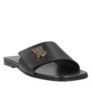 Burberry Leather TB Plaque Sandals